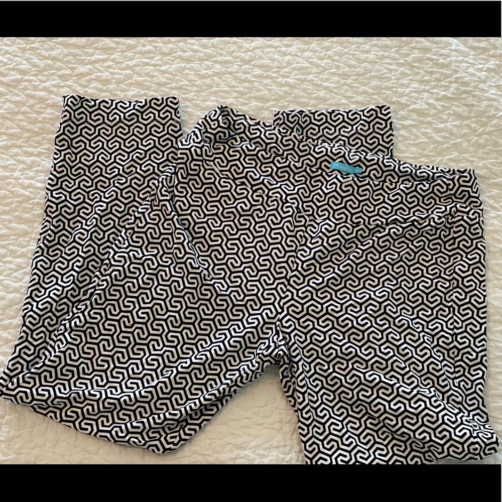 J McLaughlin Stretchy Black White Pants Sz M NWOT